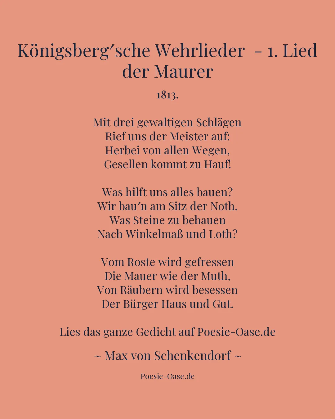 Illustration zu Königsberg′sche Wehrlieder  - 1. Lied der Maurer