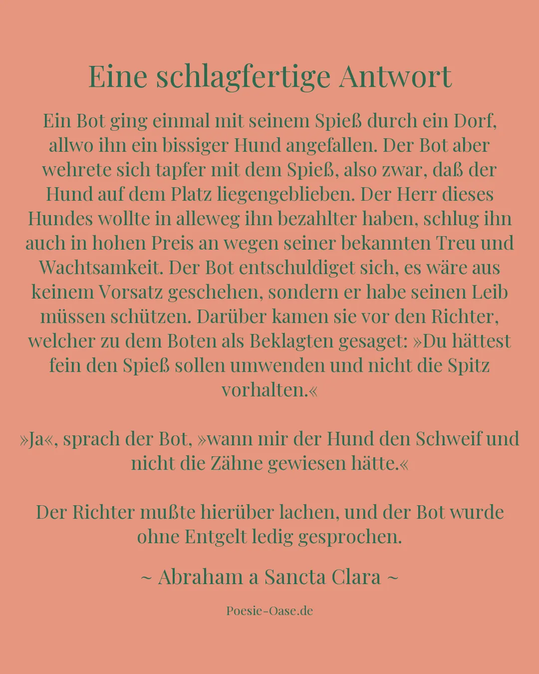 Illustration zu Eine schlagfertige Antwort