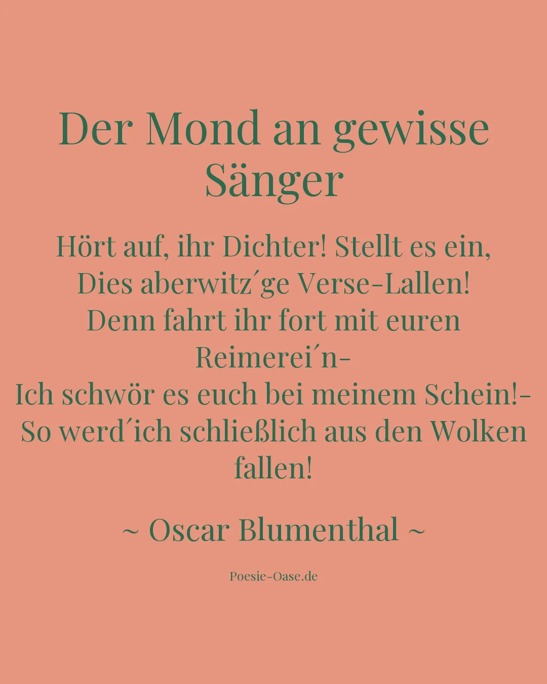 Illustration zu Der Mond an gewisse Sänger