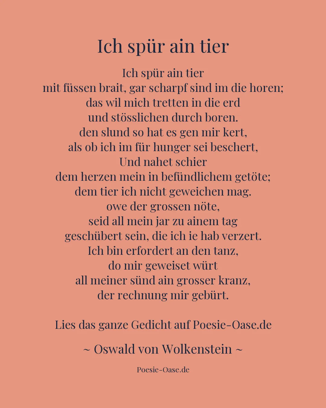 Illustration zu Ich spür ain tier