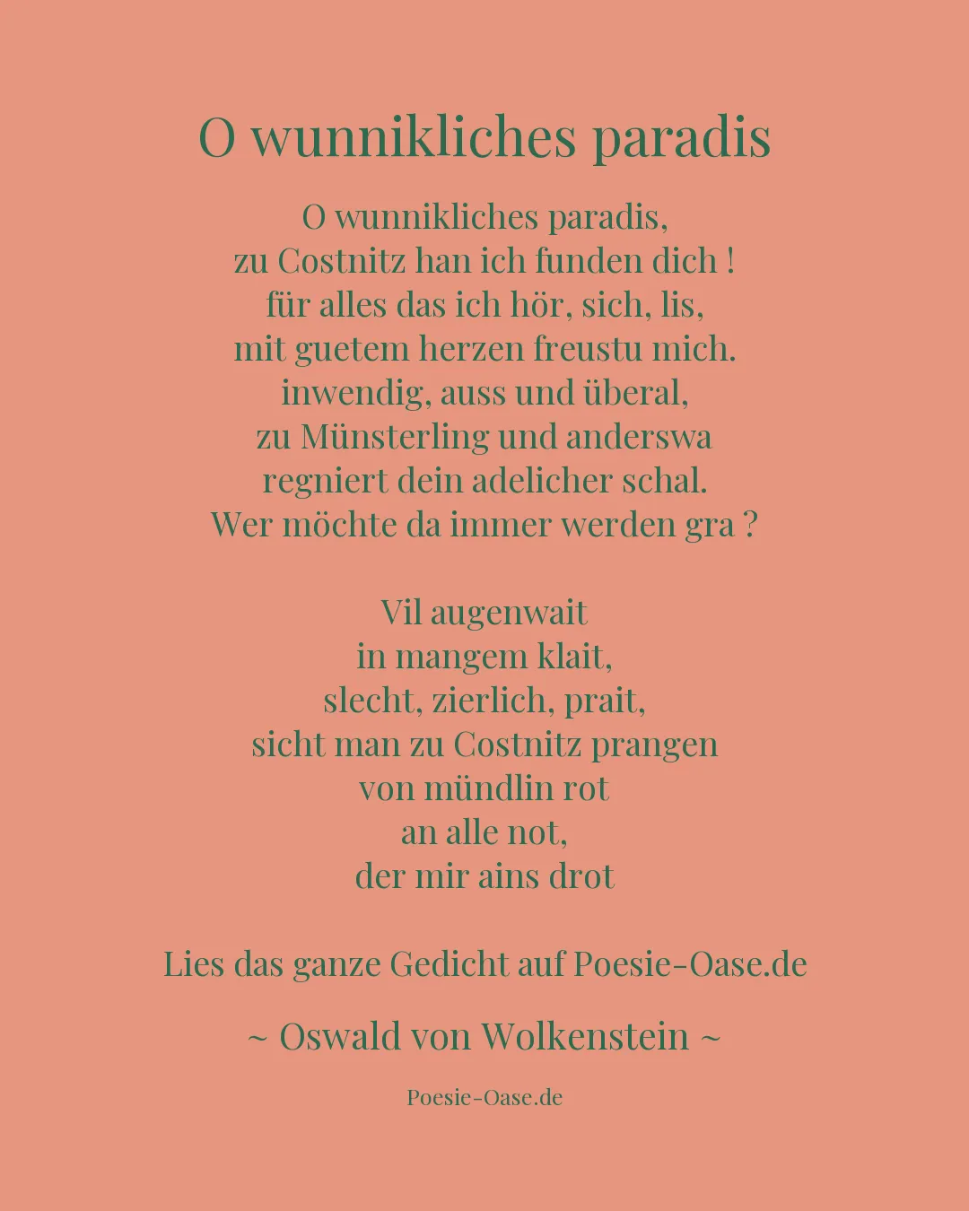 Illustration zu O wunnikliches paradis