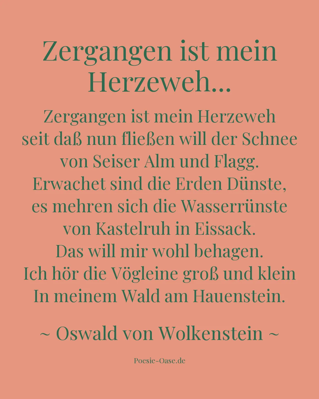 Illustration zu Zergangen ist mein Herzeweh...