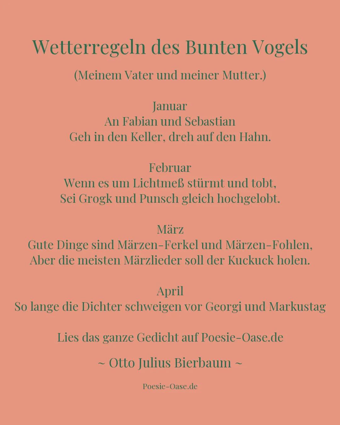Illustration zu Wetterregeln des Bunten Vogels