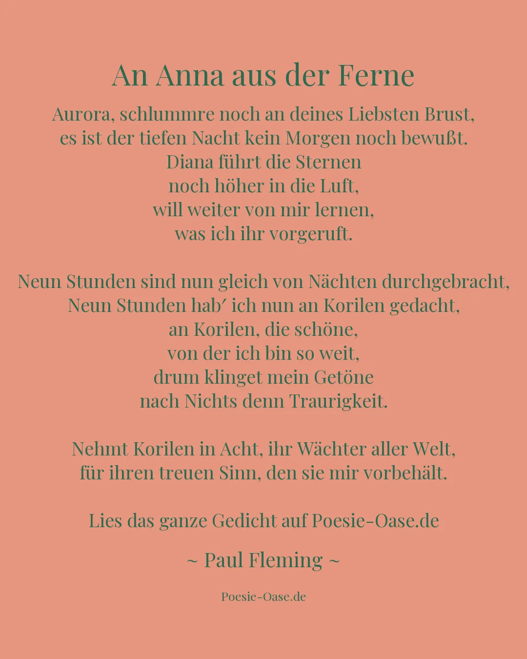 Illustration zu An Anna aus der Ferne