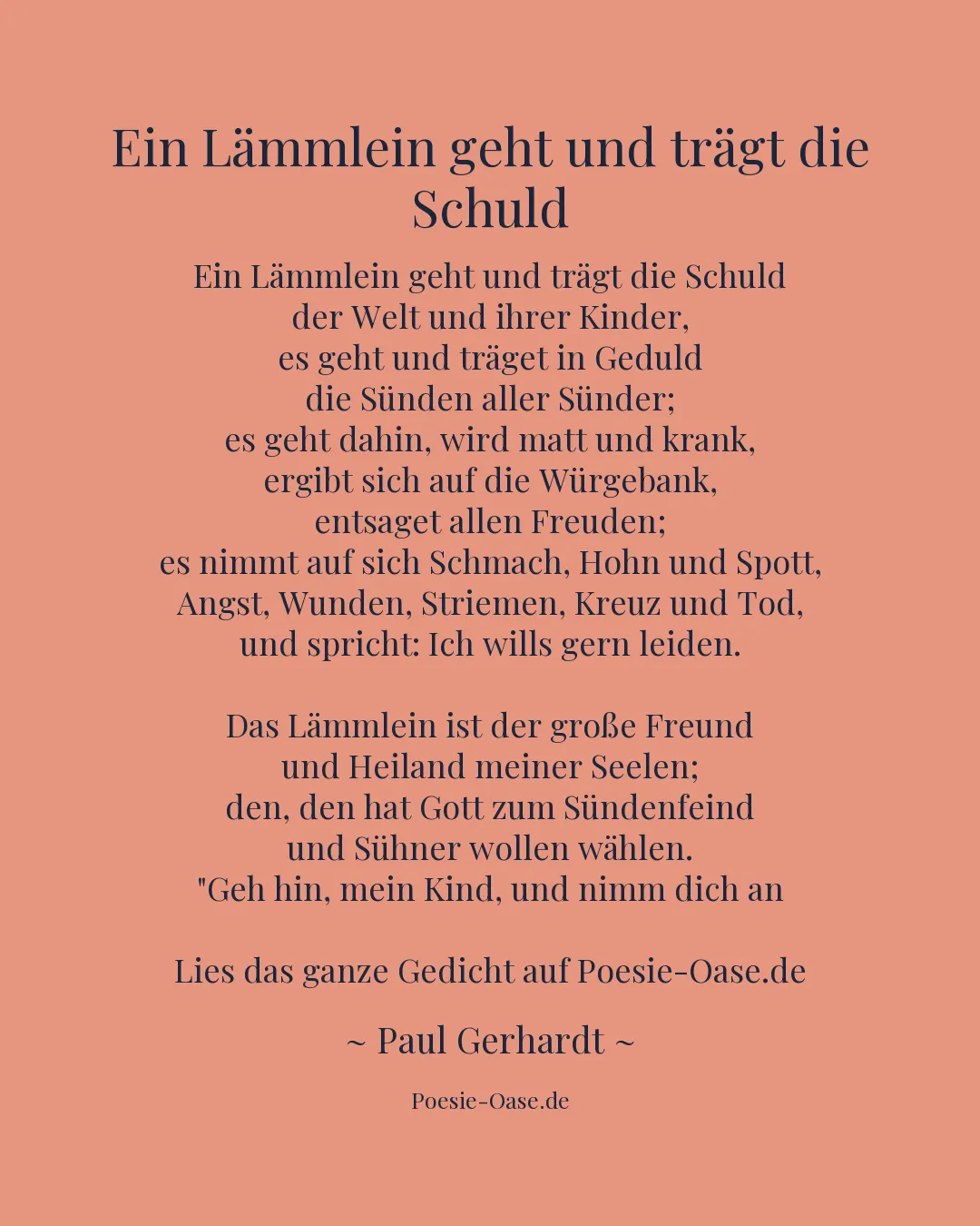 Illustration zu Ein Lämmlein geht und trägt die Schuld
