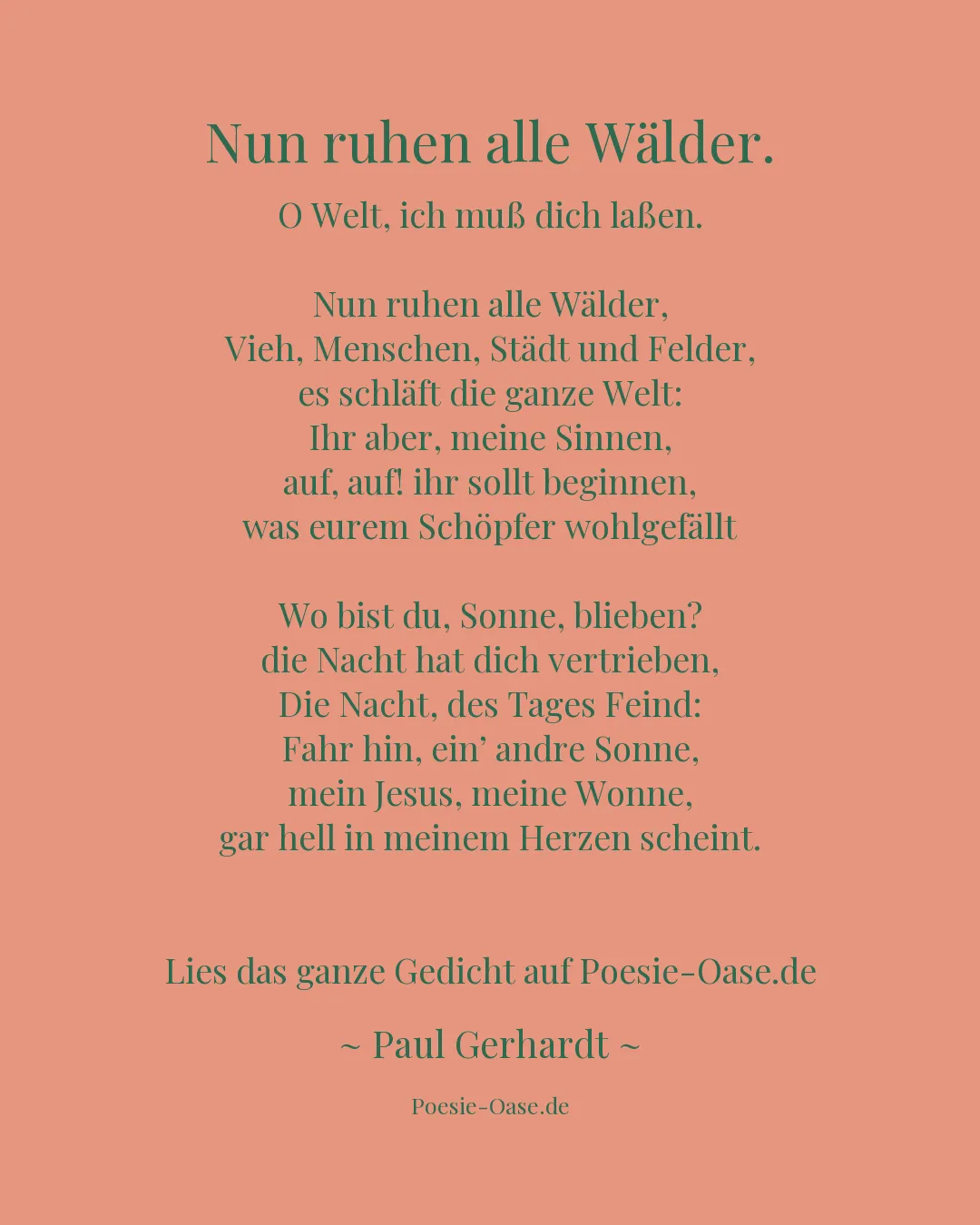 Illustration zu Nun ruhen alle Wälder.