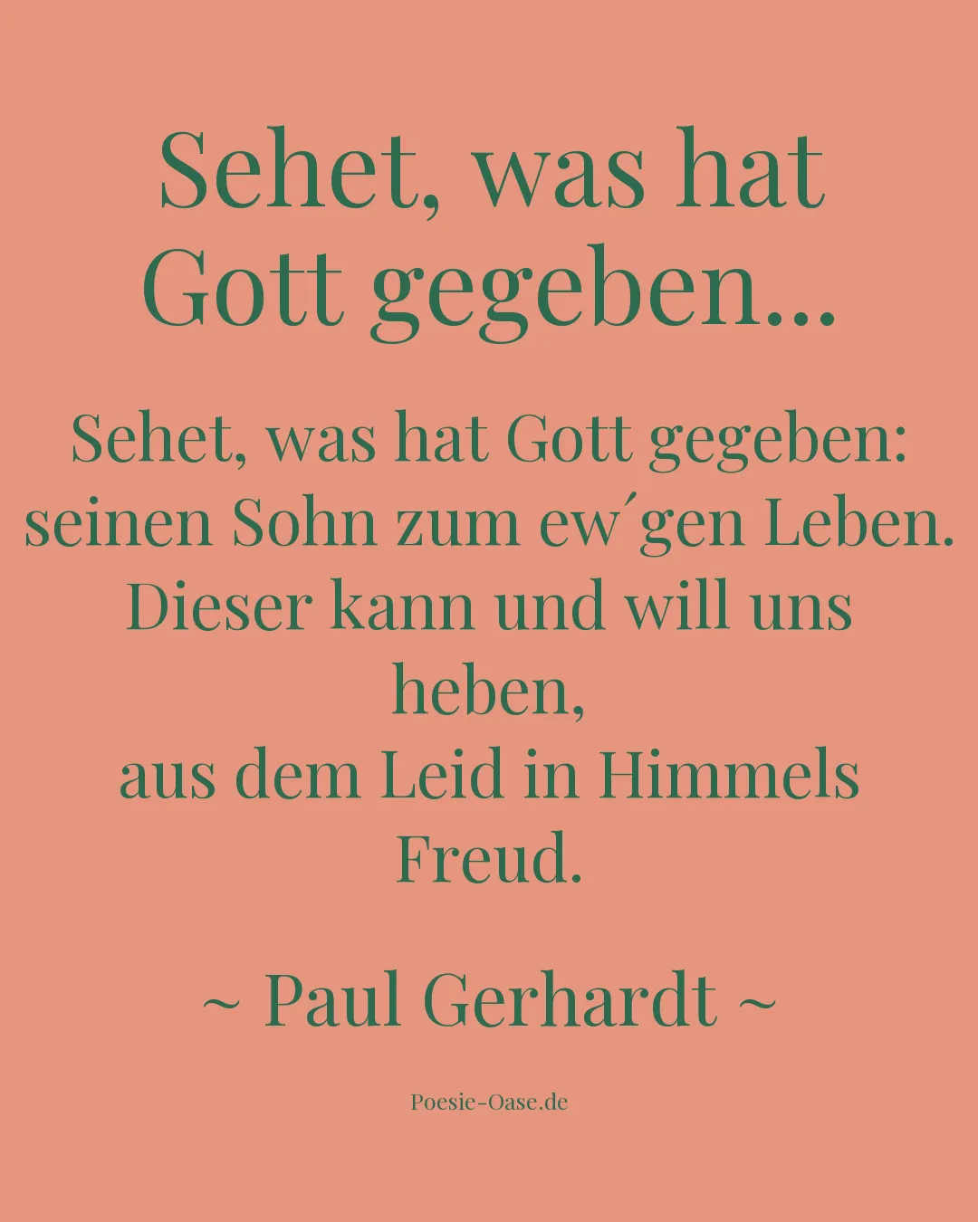 Illustration zu Sehet, was hat Gott gegeben...
