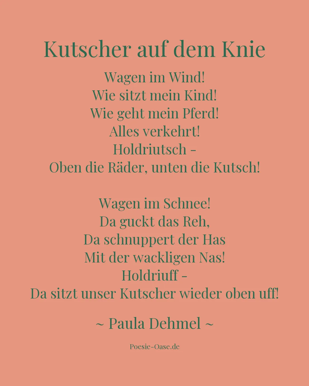 Illustration zu Kutscher auf dem Knie
