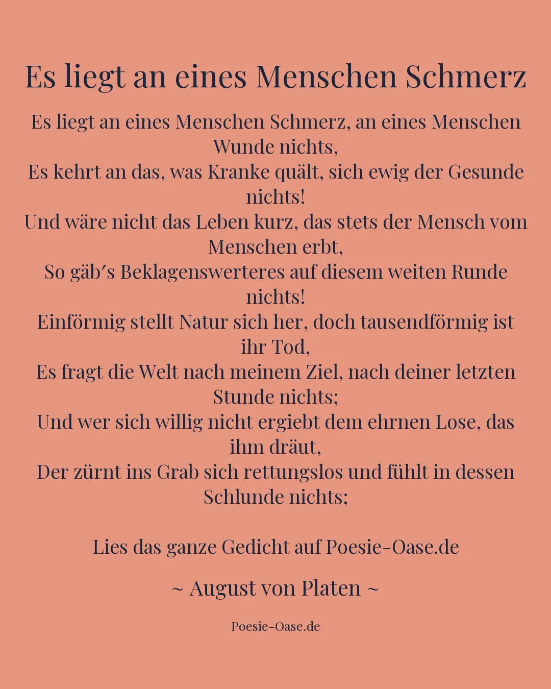 Illustration zu Es liegt an eines Menschen Schmerz