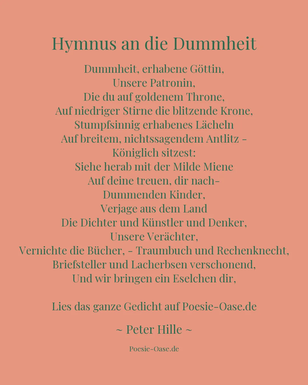 Illustration zu Hymnus an die Dummheit