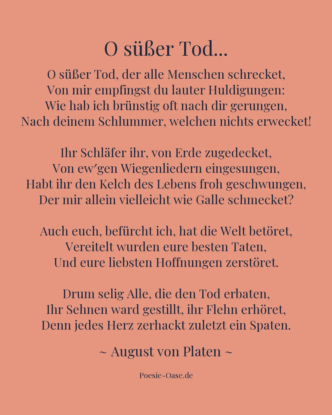 Illustration zu O süßer Tod...