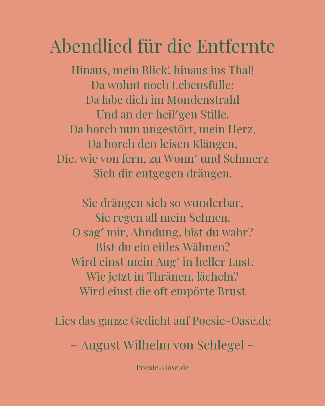 Illustration zu Abendlied für die Entfernte