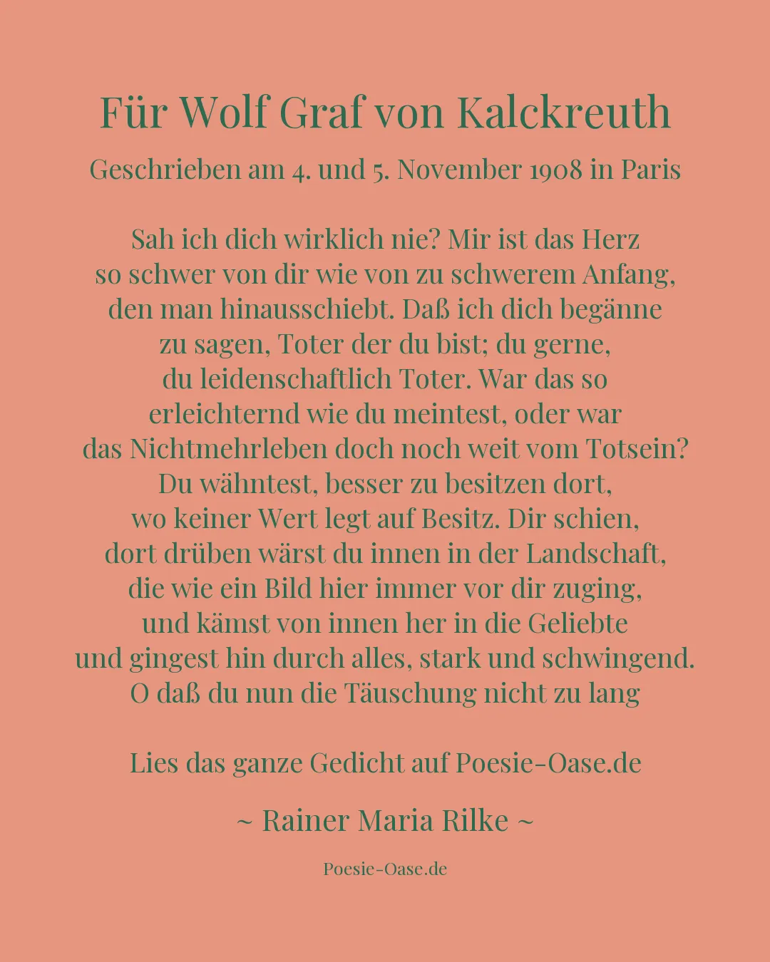 Illustration zu Für Wolf Graf von Kalckreuth