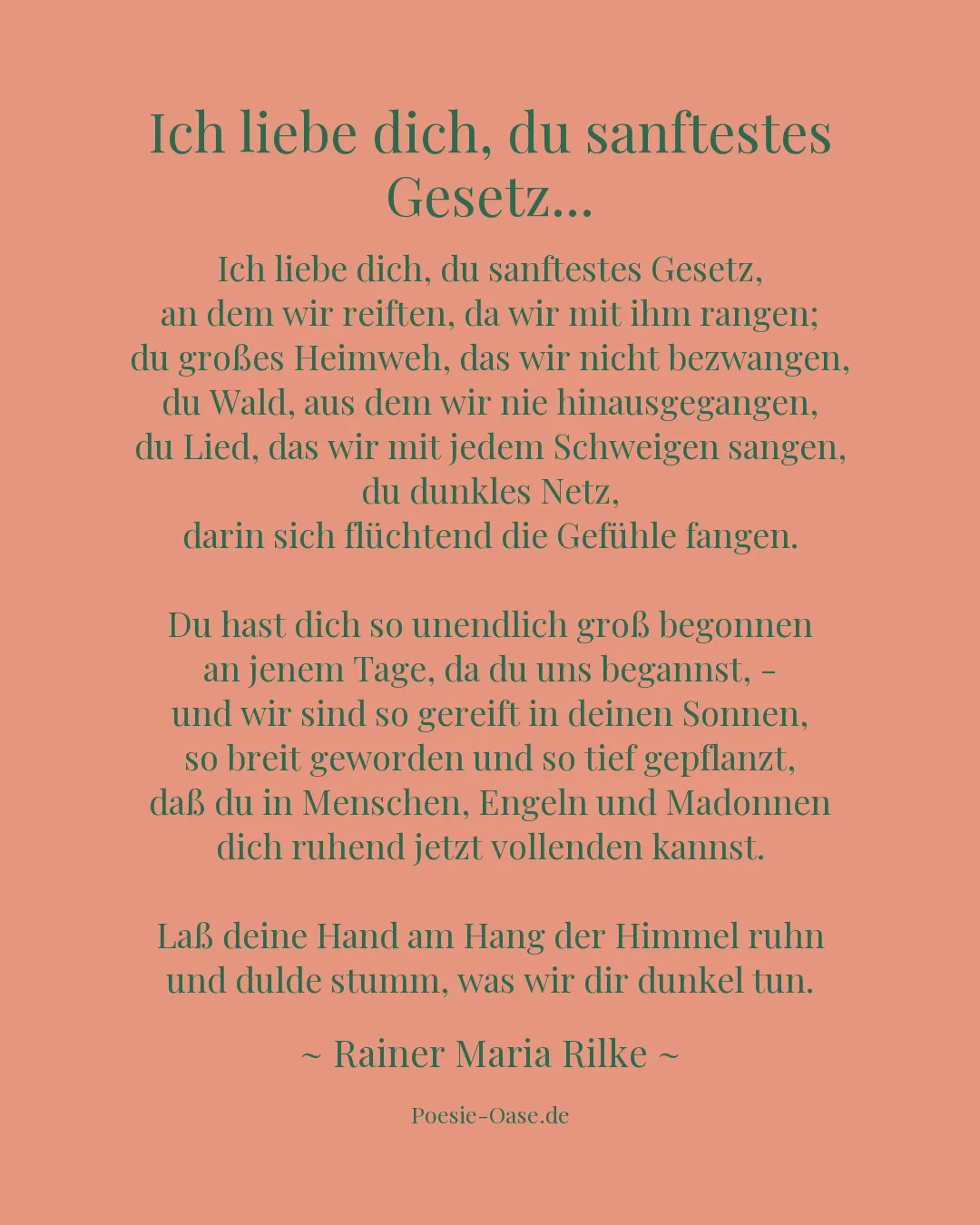 Illustration zu Ich liebe dich, du sanftestes Gesetz...