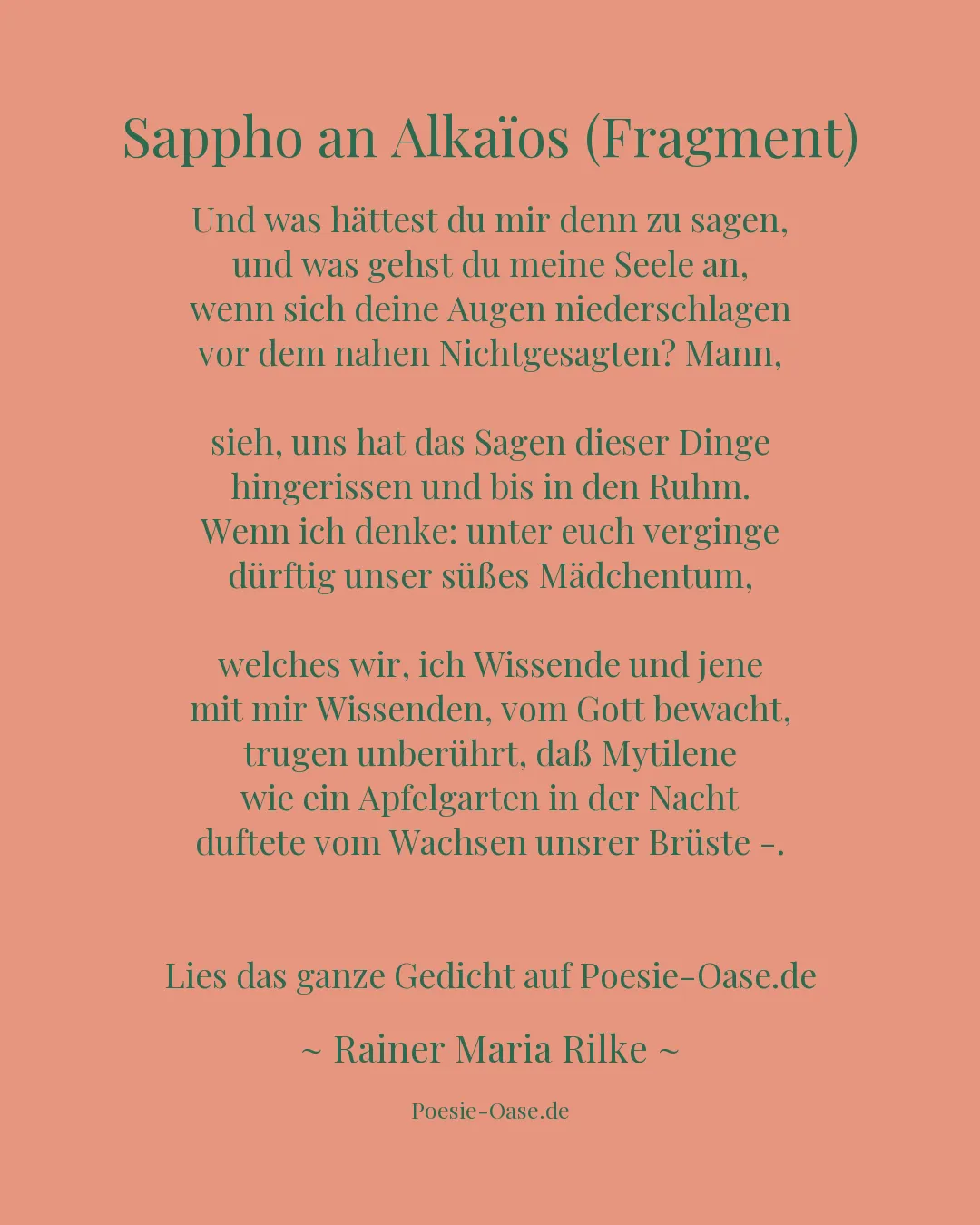 Illustration zu Sappho an Alkaïos (Fragment)