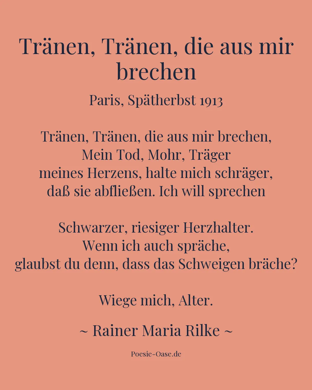 Illustration zu Tränen, Tränen, die aus mir brechen