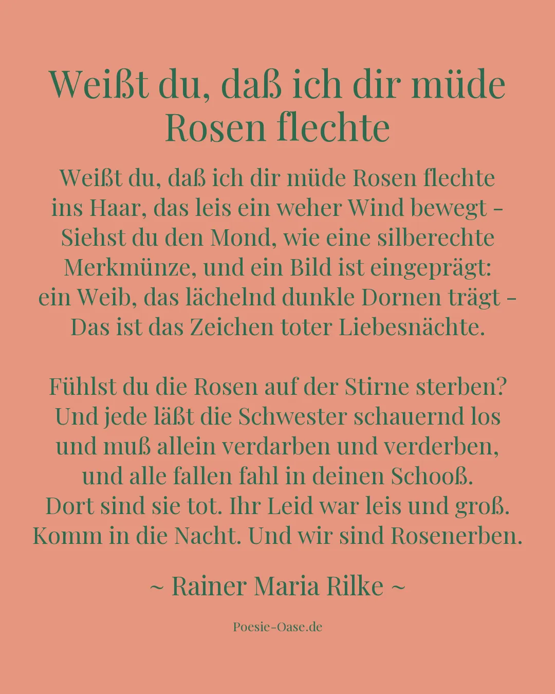 Illustration zu Weißt du, daß ich dir müde Rosen flechte
