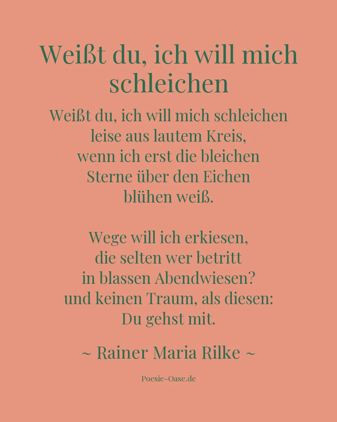 Illustration zu Weißt du, ich will mich schleichen