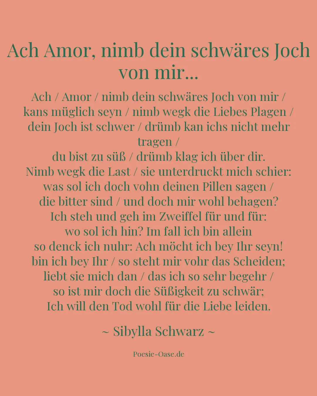Illustration zu Ach Amor, nimb dein schwäres Joch von mir...