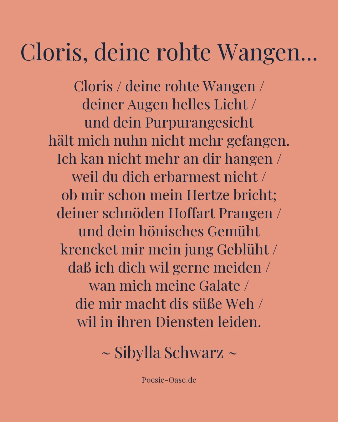 Illustration zu Cloris, deine rohte Wangen...