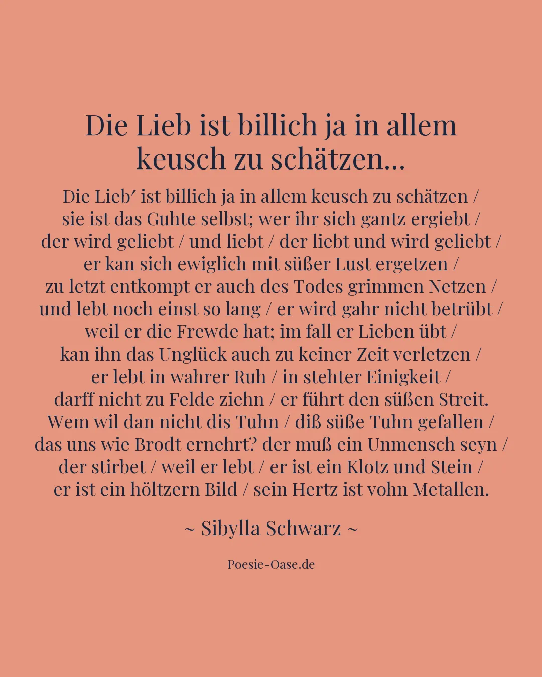 Illustration zu Die Lieb ist billich ja in allem keusch zu schätzen...