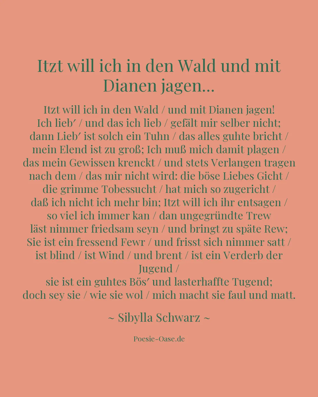 Illustration zu Itzt will ich in den Wald und mit Dianen jagen...