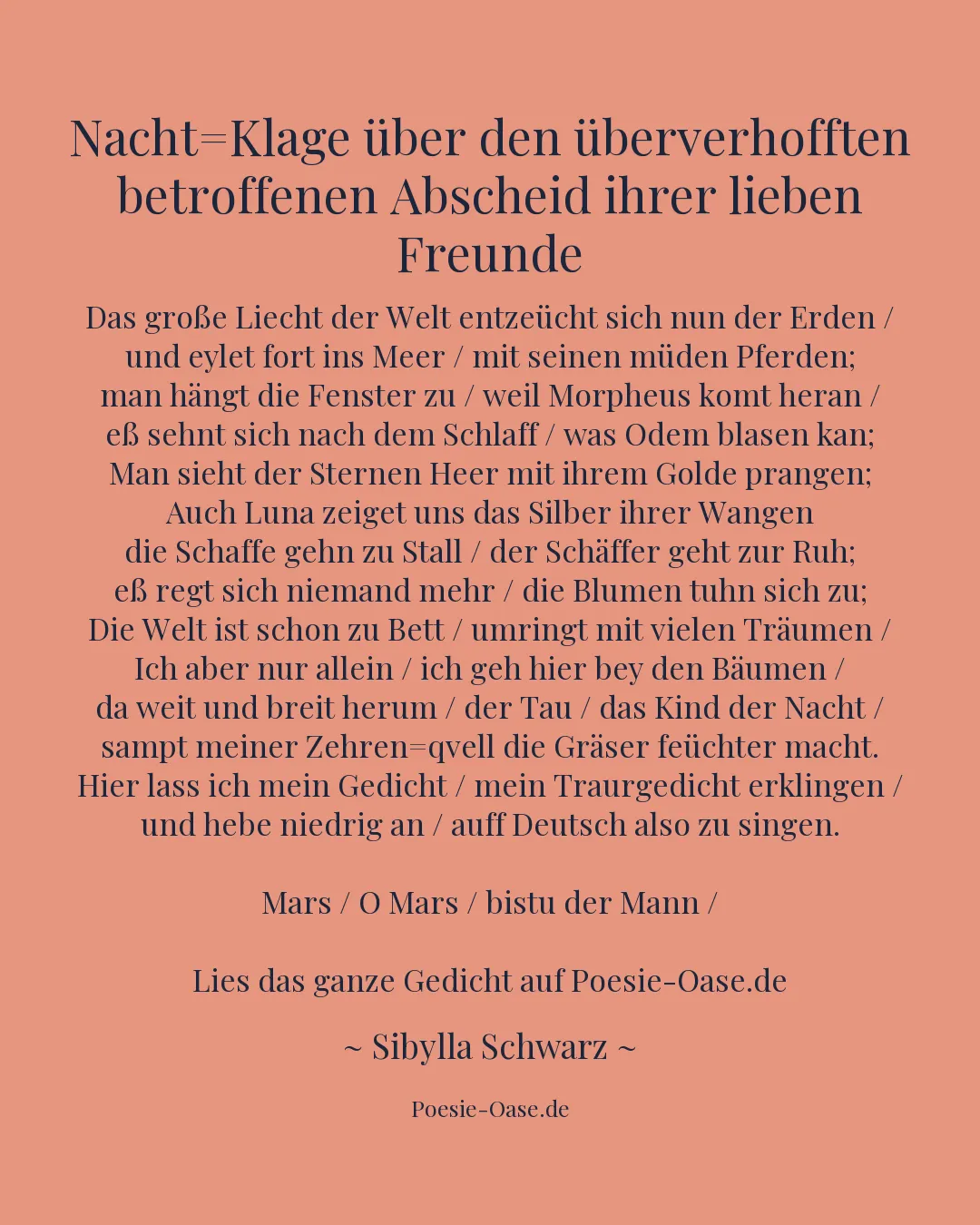 Illustration zu Nacht=Klage über den überverhofften betroffenen Abscheid ihrer lieben Freunde