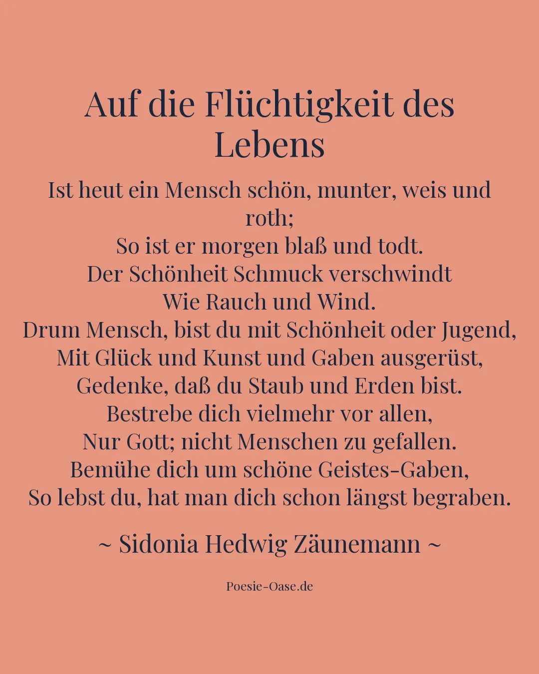 Illustration zu Auf die Flüchtigkeit des Lebens