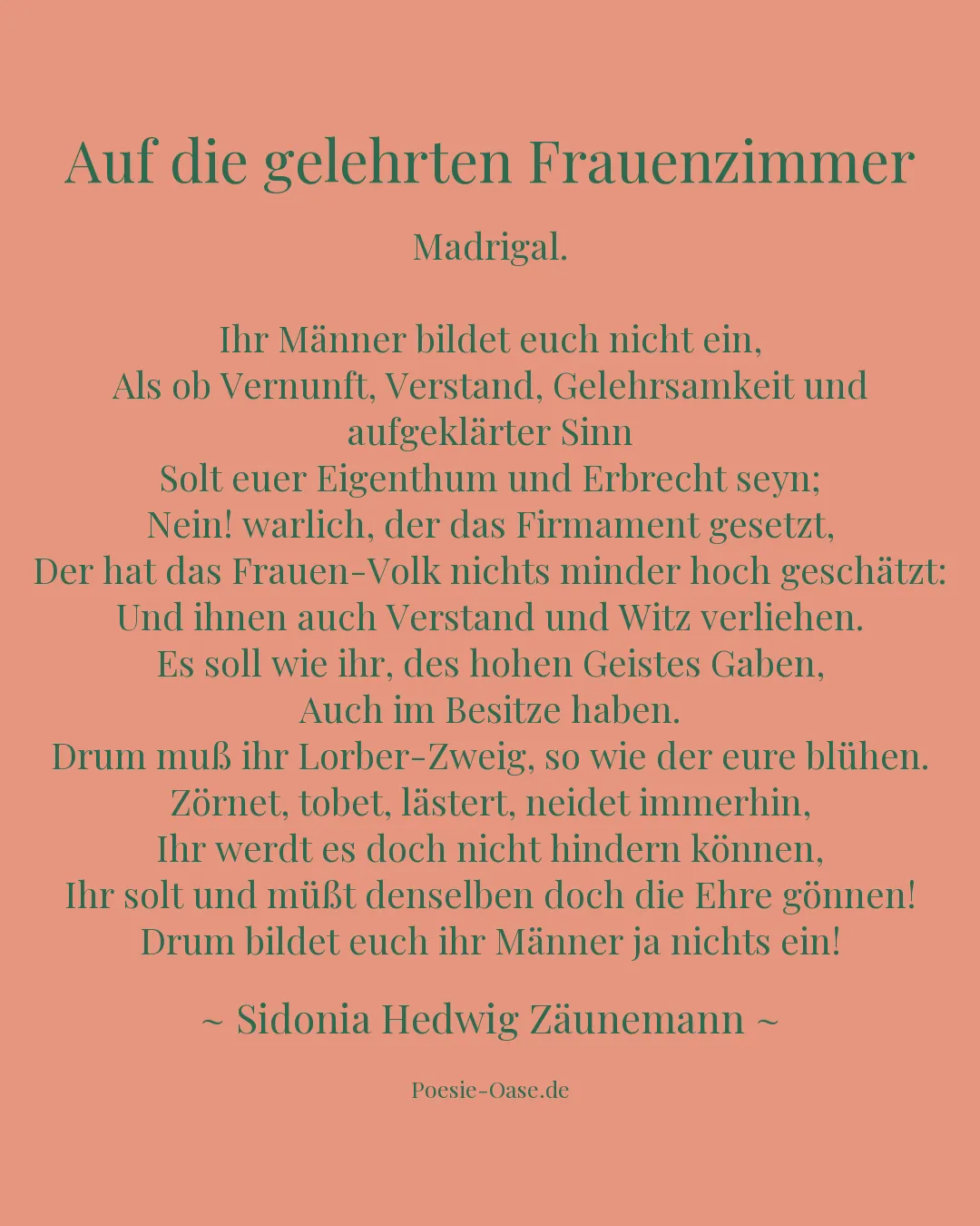 Illustration zu Auf die gelehrten Frauenzimmer
