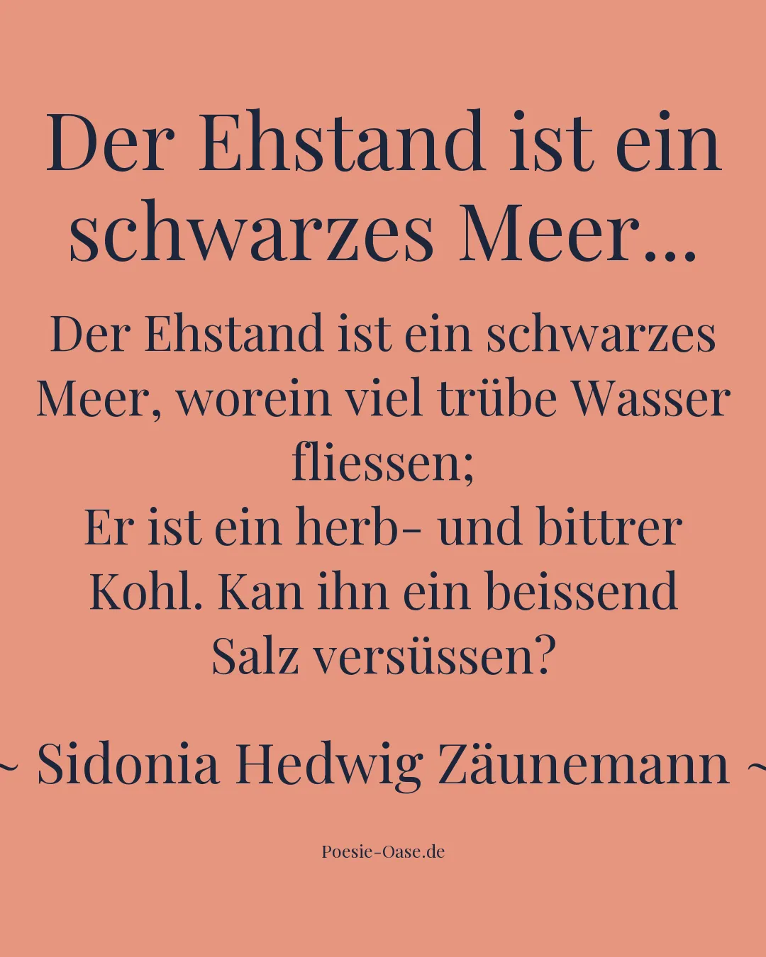 Illustration zu Der Ehstand ist ein schwarzes Meer...