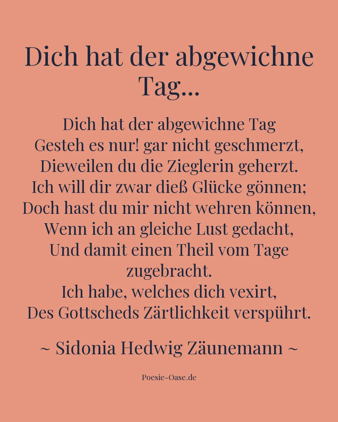 Illustration zu Dich hat der abgewichne Tag...