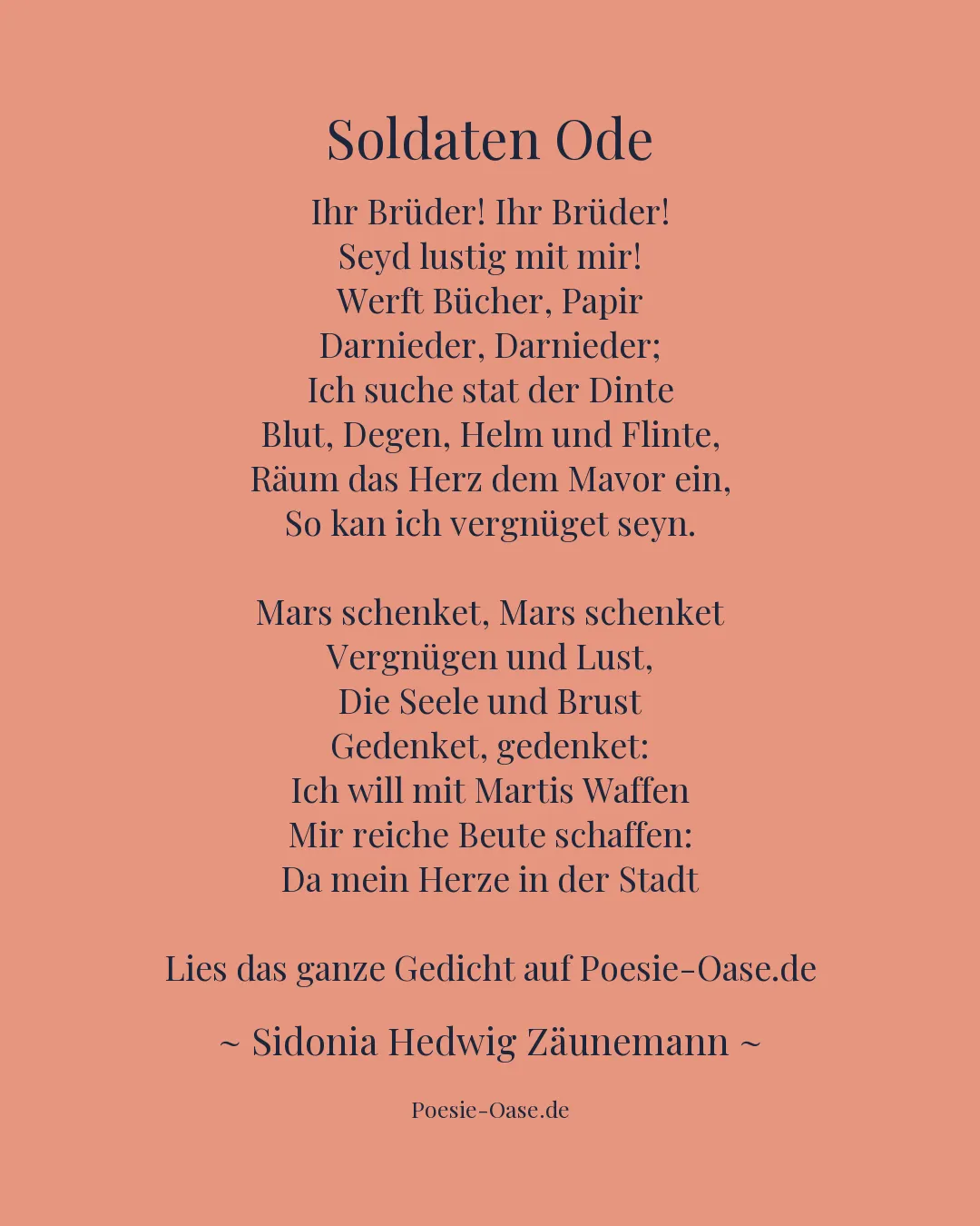 Illustration zu Soldaten Ode