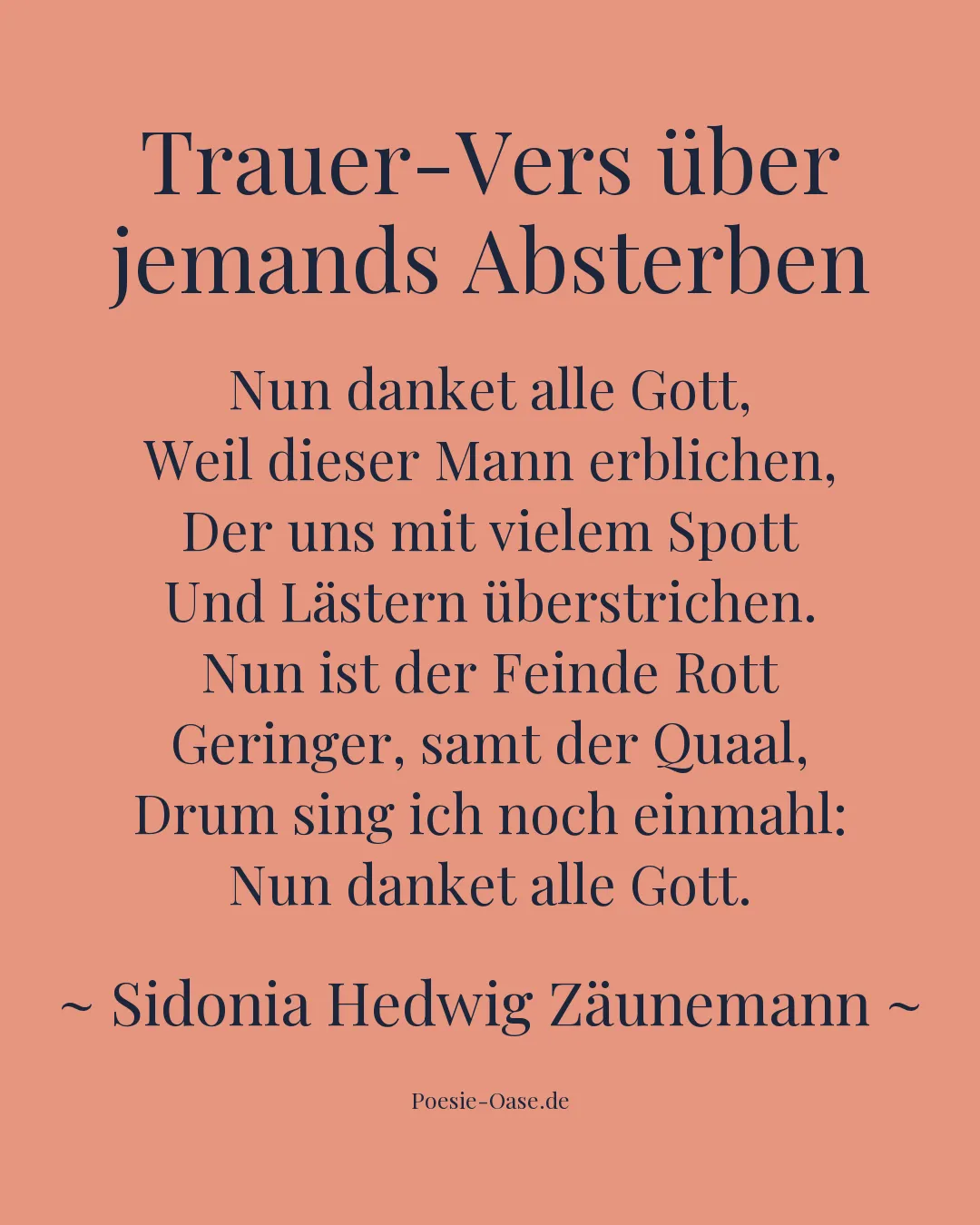 Illustration zu Trauer-Vers über jemands Absterben