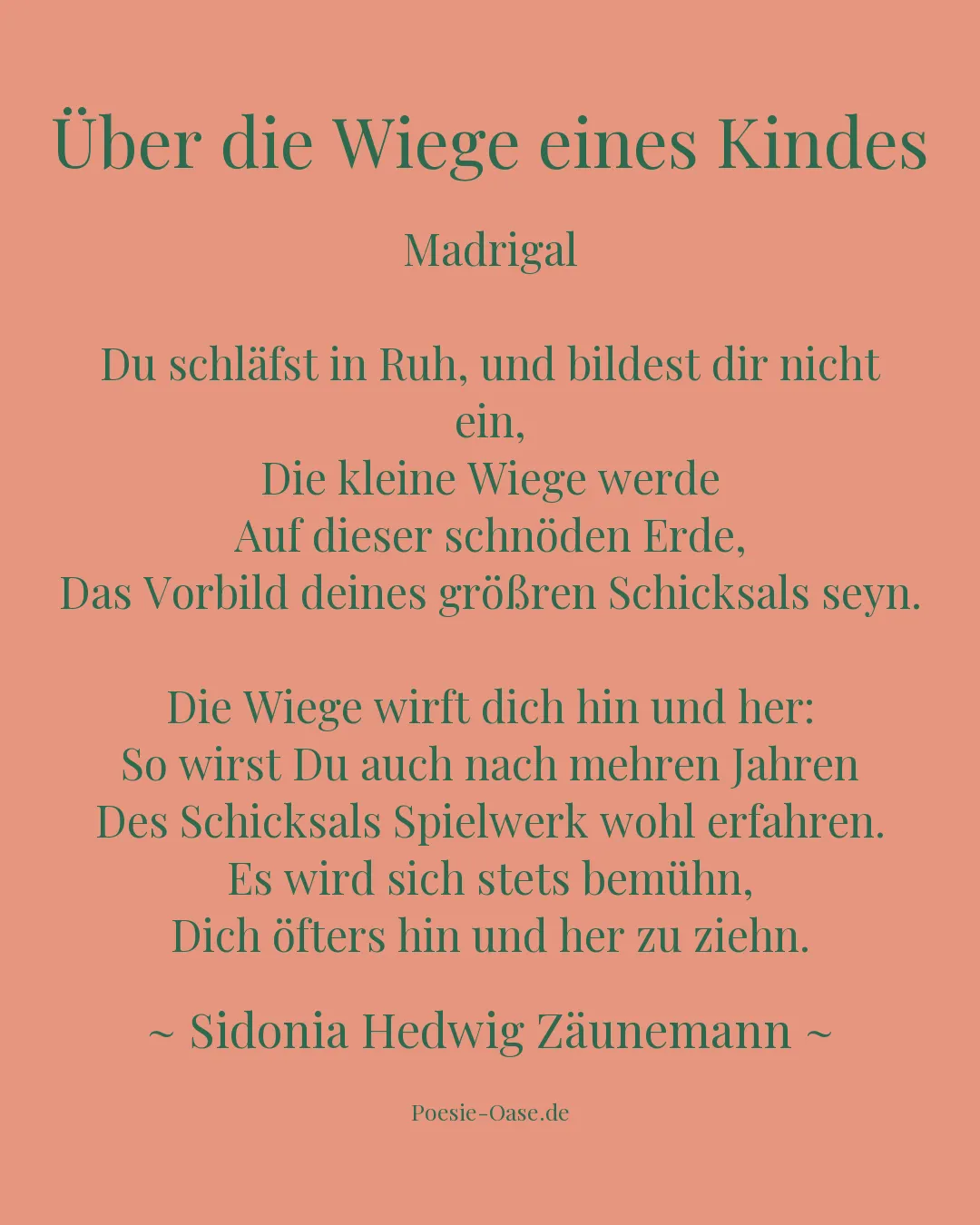 Illustration zu Über die Wiege eines Kindes