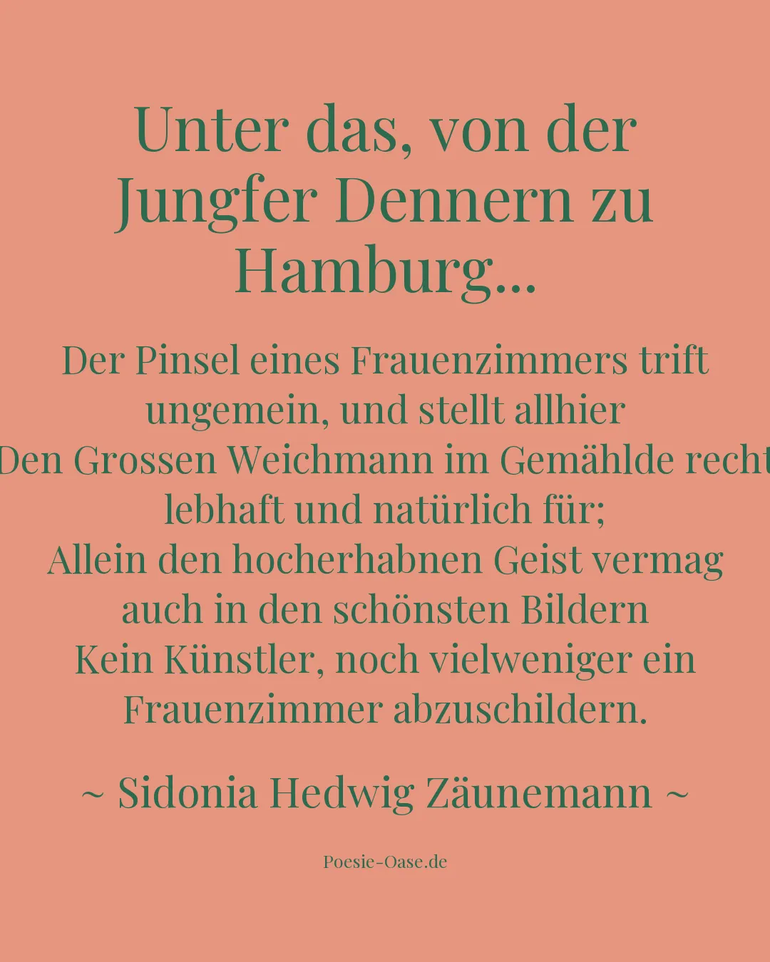 Illustration zu Unter das, von der Jungfer Dennern zu Hamburg...