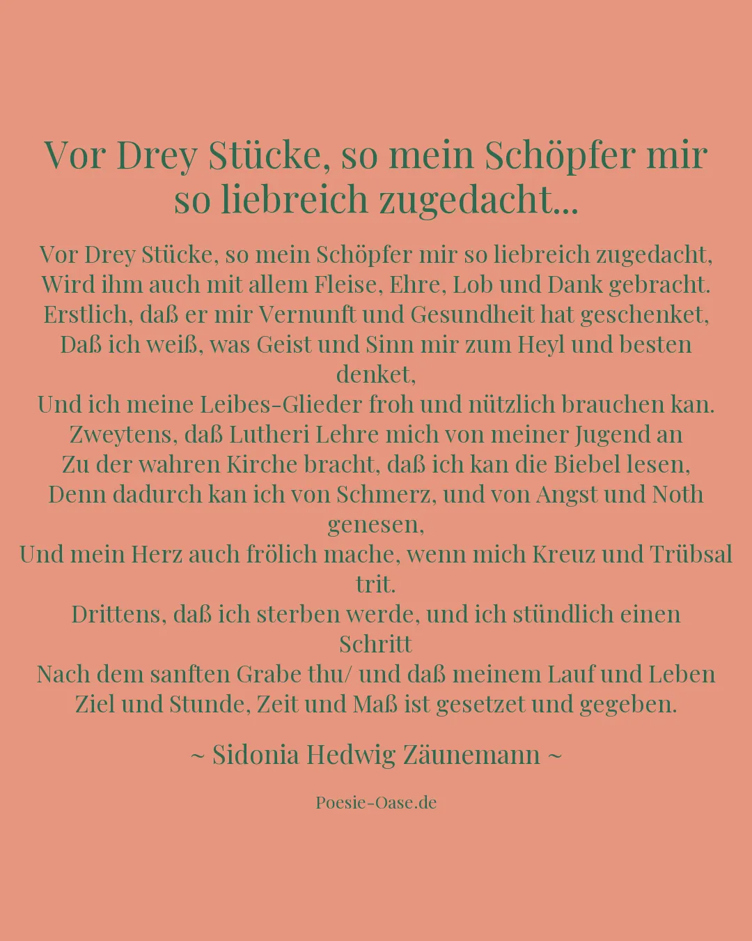 Illustration zu Vor Drey Stücke, so mein Schöpfer mir so liebreich zugedacht...