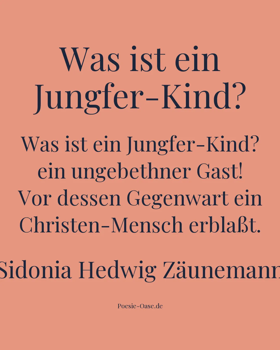 Illustration zu Was ist ein Jungfer-Kind?