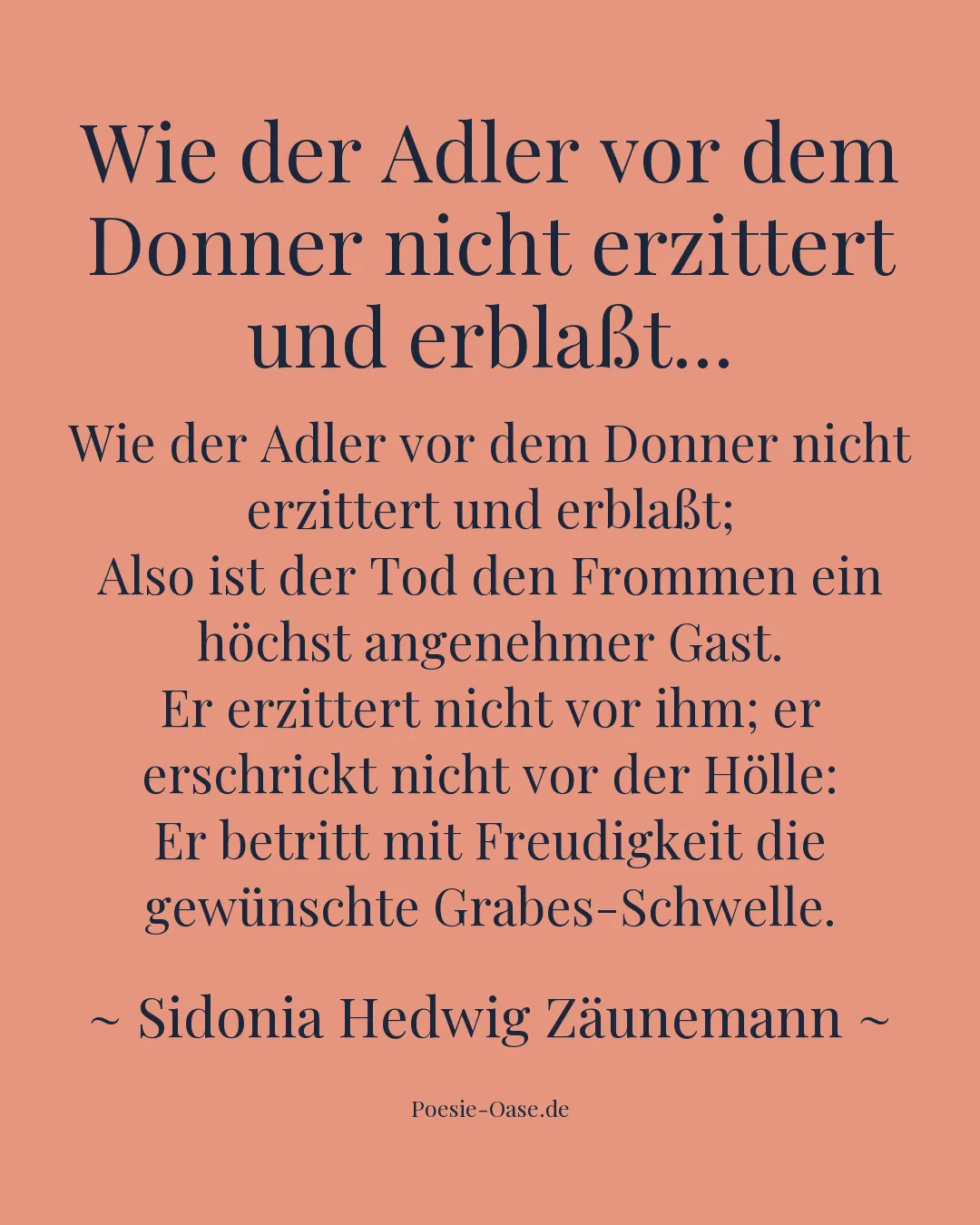Illustration zu Wie der Adler vor dem Donner nicht erzittert und erblaßt...