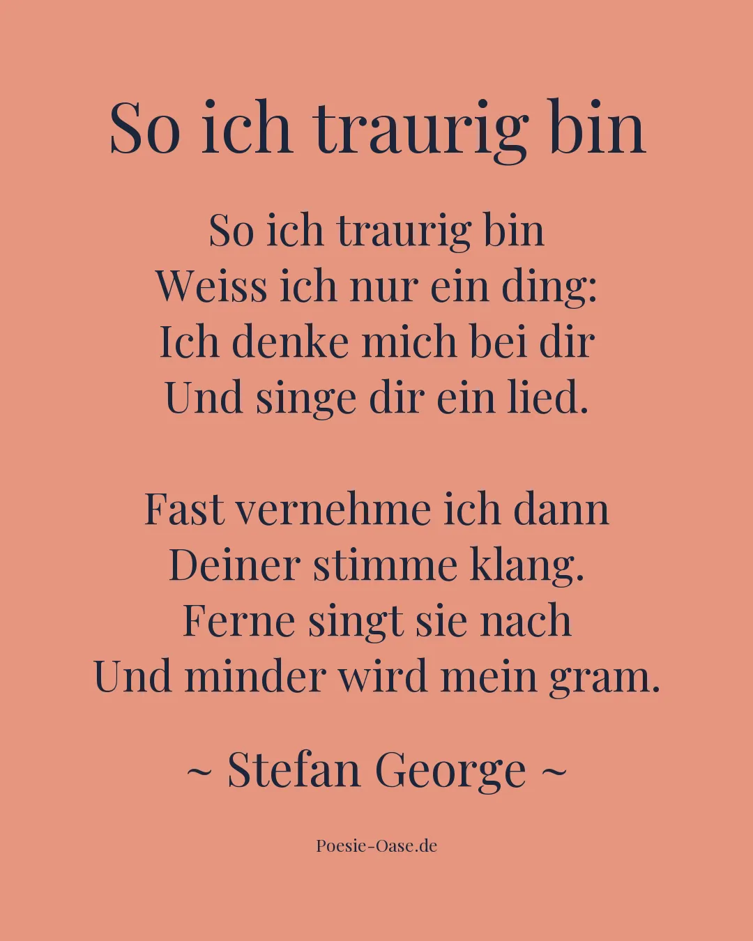 Illustration zu So ich traurig bin