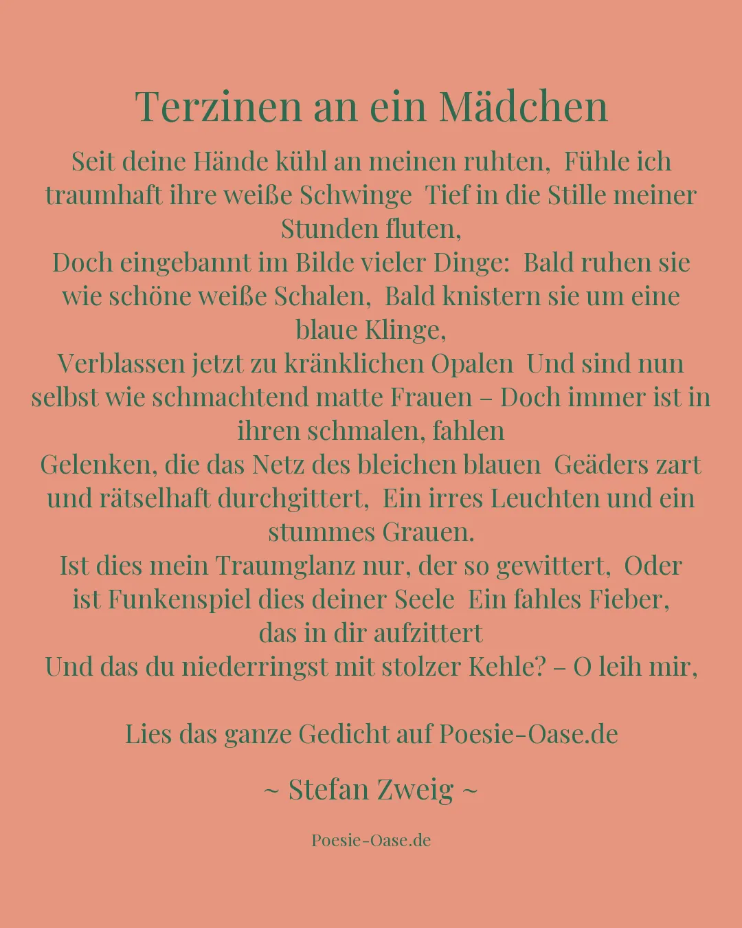 Illustration zu Terzinen an ein Mädchen
