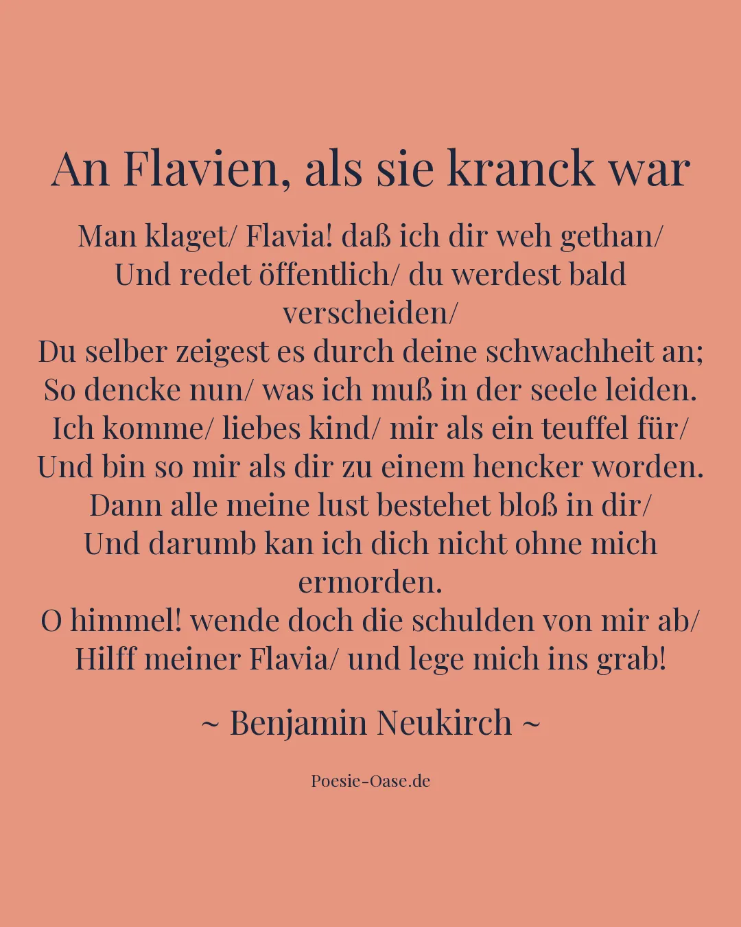 Illustration zu An Flavien, als sie kranck war