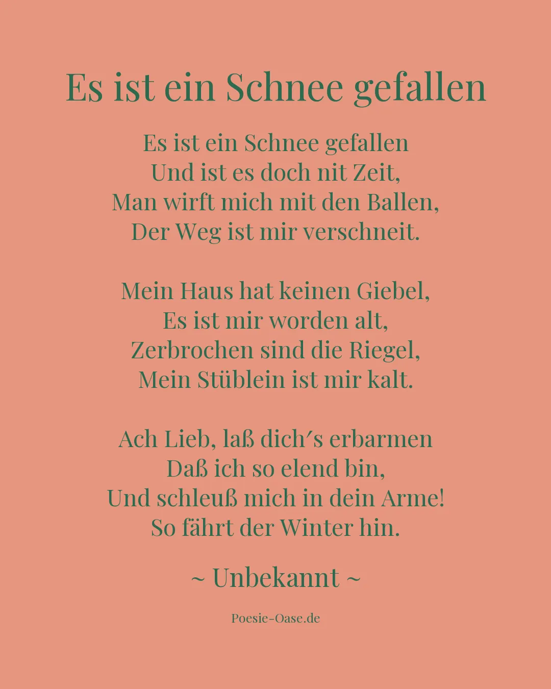 Illustration zu Es ist ein Schnee gefallen