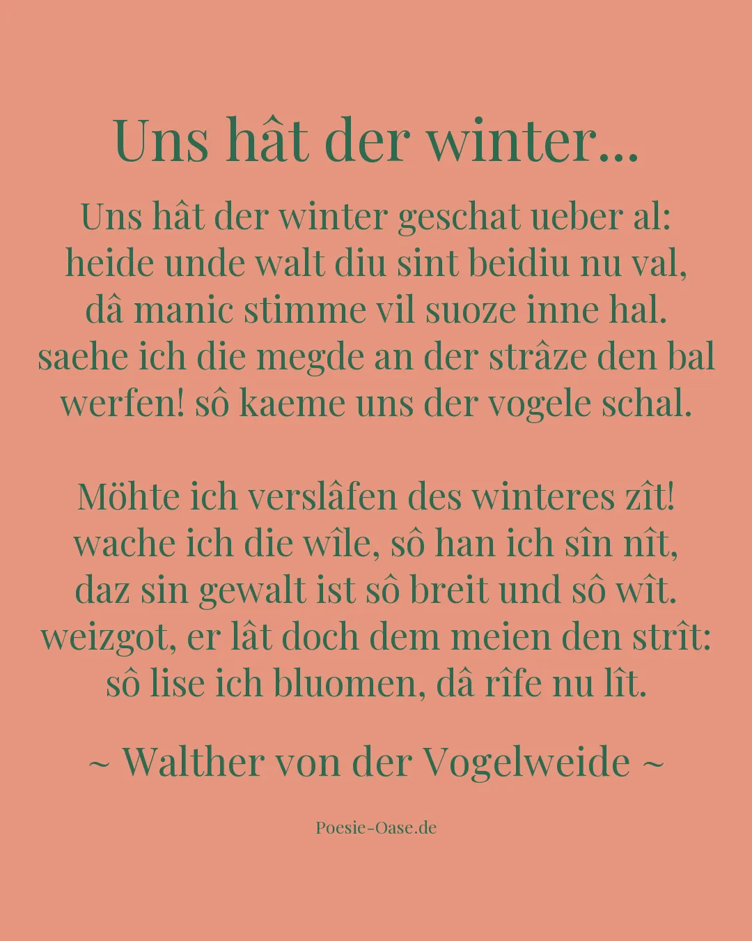 Illustration zu Uns hât der winter...