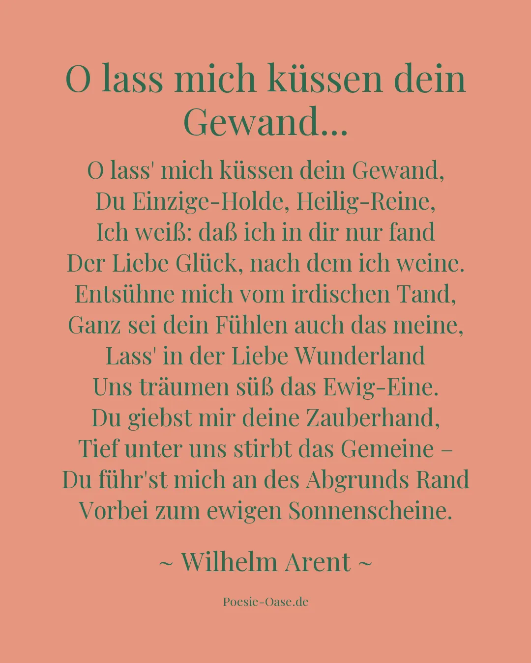 Illustration zu O lass mich küssen dein Gewand...