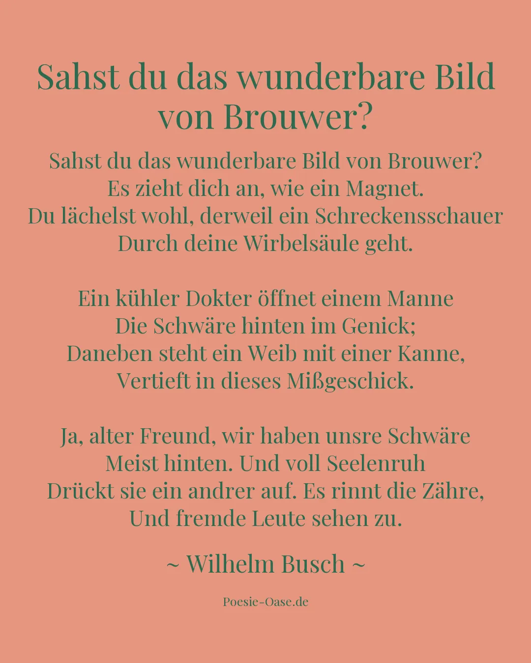 Illustration zu Sahst du das wunderbare Bild von Brouwer?