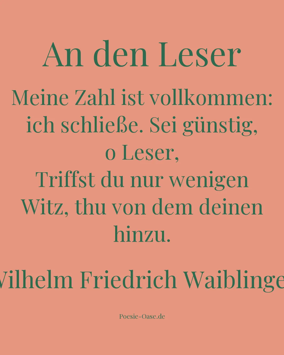 Illustration zu An den Leser