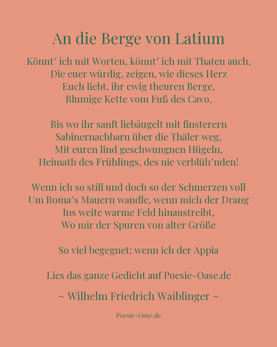 Illustration zu An die Berge von Latium