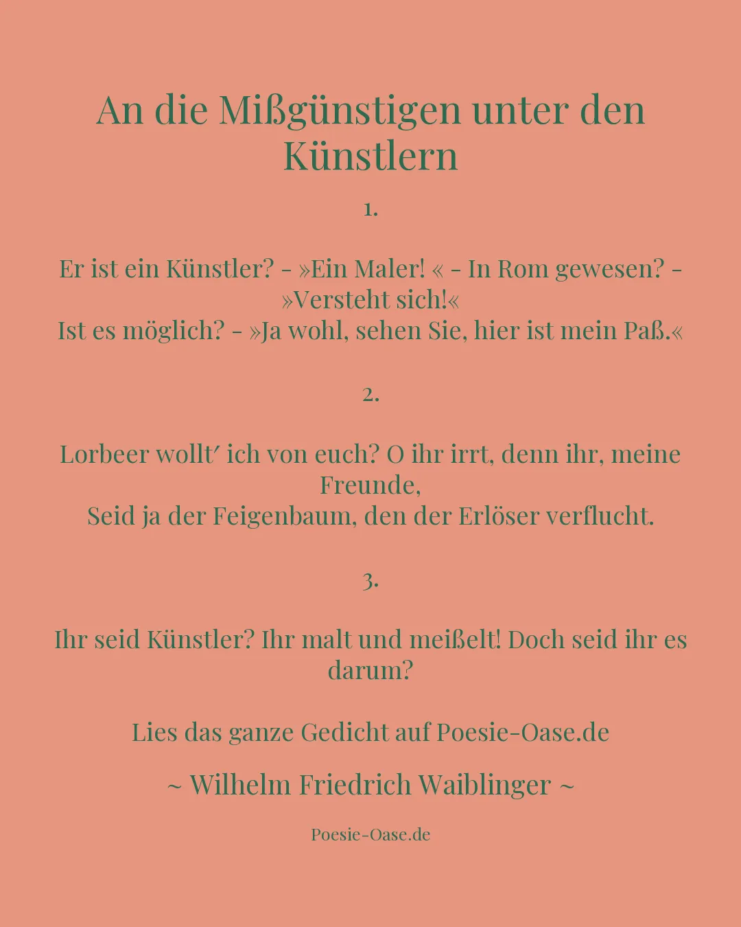 Illustration zu An die Mißgünstigen unter den Künstlern