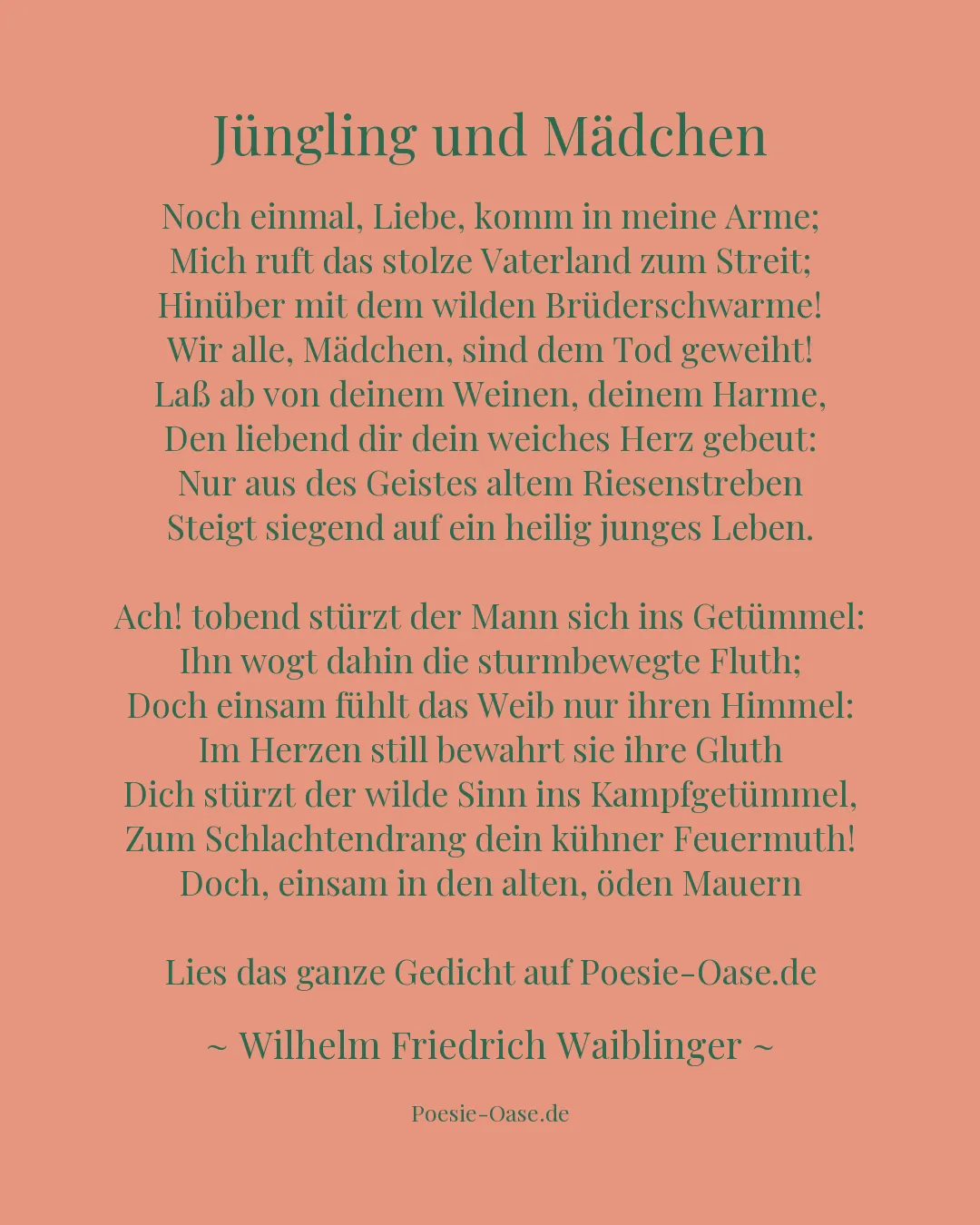 Illustration zu Jüngling und Mädchen