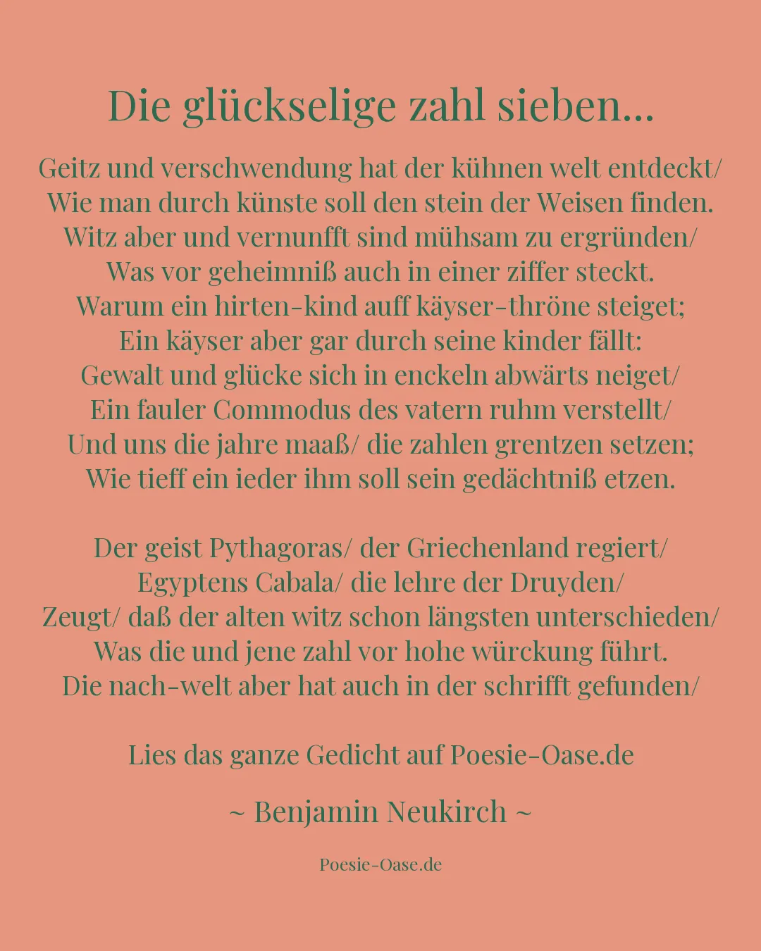 Illustration zu Die glückselige zahl sieben...